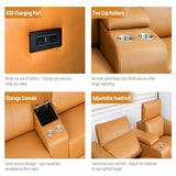 Modular Sofa Set With 2 Cup Holders, Sectional Living Room Furniture