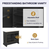 Modern Bathroom Vanity With Sink Top, 4 Drawers And 1 Soft-Close Door