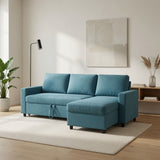 L - Shaped Convertible Sofa Bed With Storage Chaise