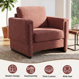 Upholstered Accent Armchair With Square Arm