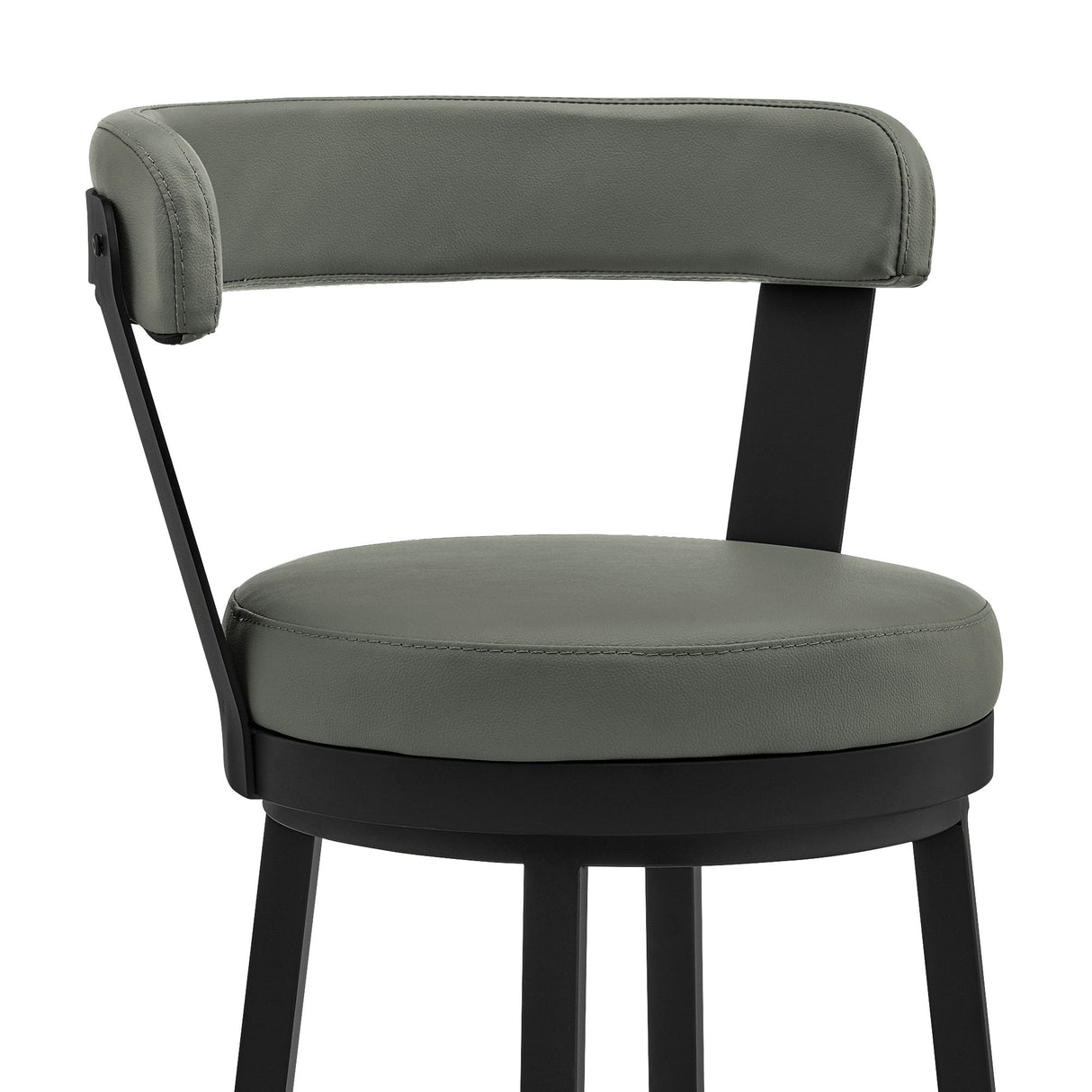 Bryant - 26" Counter Height Swivel Bar Stool - Black Finish And Gray Faux Leather