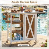 Foldable Outdoor Kitchen Island With Storage Cabinet