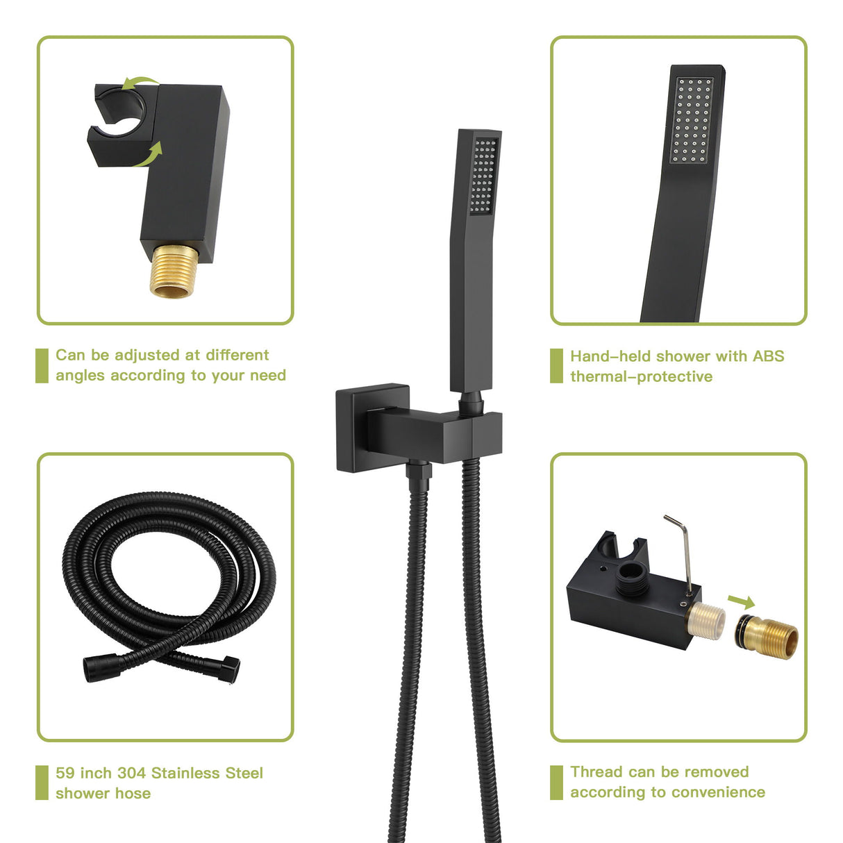 Dual Shower Head System With 12" Square Rain Shower And Rough In Valve