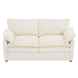 Modern Loveseat Sofa, Upholstered Couch With Side Storage Pockets