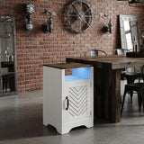 Farmhouse Nightstand With Charging Station & Storage