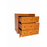 3 Drawer End Table With Charging Station For Bedroom - Natural Wood