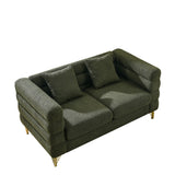 Oversized 2 Seater Sectional Sofa With Deep Seating And 2 Pillows
