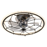 Ceiling Fan With Light And Remote Control, 6 Speeds, 3 Color Options - Matte Black