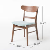 5 Piece Dining Set & 1 Table And 4 Upholstered Chairs - Mint / Walnut