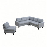 Modular L - Shaped Sectional Sofa 6 Seater 4 Piece Couch With Chaise