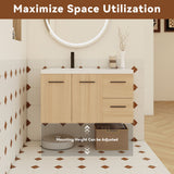 Wall Mounted Floating Bathroom Vanity With Sink, Door & Drawers Modular Cabinet