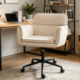 Criss Cross Swivel Desk Chair With Adjustable Armrests & Wheels For Home Office