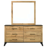 Georgina - 6 Drawer Dresser With Mirror - Natural Wood