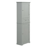 Tall Freestanding Bathroom Storage Cabinet With Drawer And Adjustable Shelf