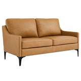 59 - Inch Corland Top - Grain Leather Loveseat in Tan - Loveseats available at Alpine Outlets in Denver