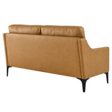 59 - Inch Corland Top - Grain Leather Loveseat in Tan - Loveseats available at Alpine Outlets in Denver