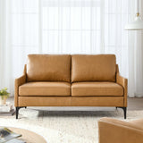 59 - Inch Corland Top - Grain Leather Loveseat in Tan - Loveseats available at Alpine Outlets in Denver