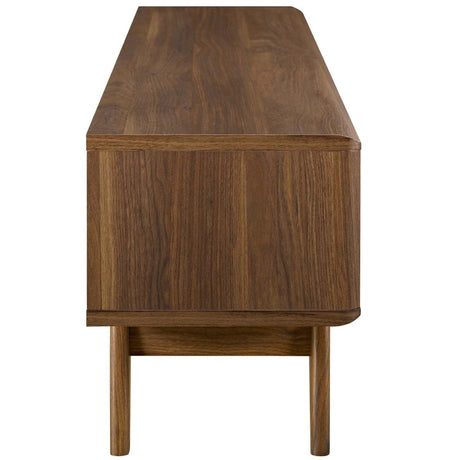 59 Inch Elegant Linear TV Stand in Walnut White - TV Stands available at Alpine Outlets in Denver