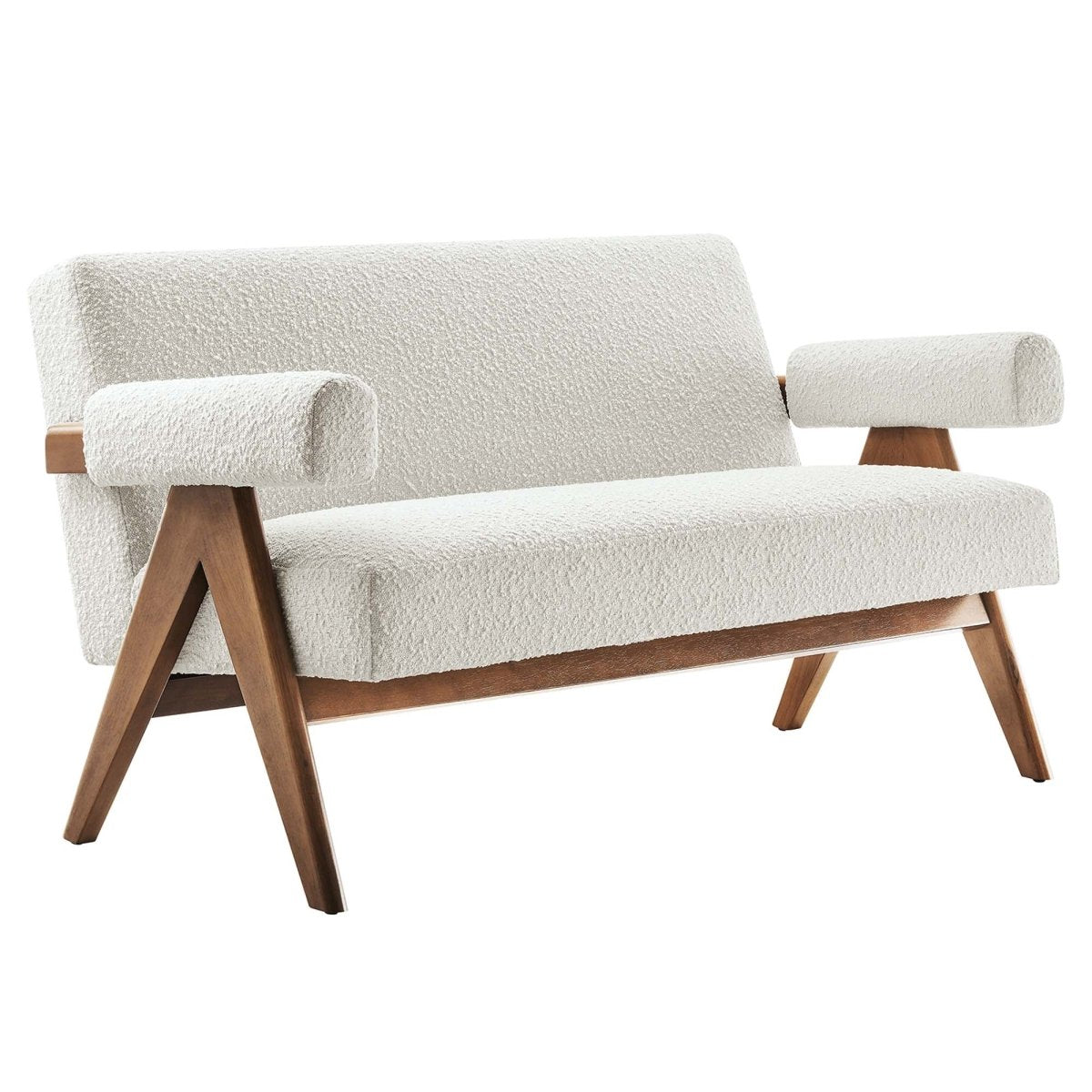 59 - Inch Lyra Boucle Fabric Upholstered Loveseat - Loveseats available at Alpine Outlets in Denver