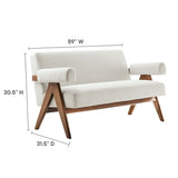 59 - Inch Lyra Boucle Fabric Upholstered Loveseat - Loveseats available at Alpine Outlets in Denver