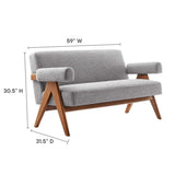 59 - Inch Lyra Boucle Fabric Upholstered Loveseat - Loveseats available at Alpine Outlets in Denver