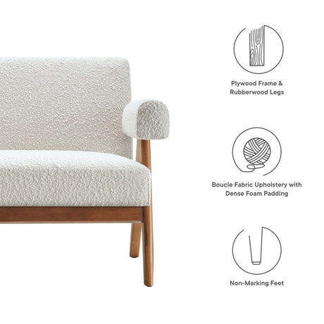 59 - Inch Lyra Boucle Fabric Upholstered Loveseat - Loveseats available at Alpine Outlets in Denver