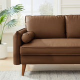 59 Inch Mid - Century Modern Upholstered Vegan Leather Loveseat - Loveseats available at Alpine Outlets in Denver
