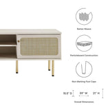 59 Inch Modern Rattan Sliding Door TV Stand - TV Stands available at Alpine Outlets in Denver