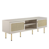 59 Inch Modern Rattan Sliding Door TV Stand - TV Stands available at Alpine Outlets in Denver