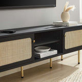 59 Inch Modern Rattan Sliding Door TV Stand - TV Stands available at Alpine Outlets in Denver