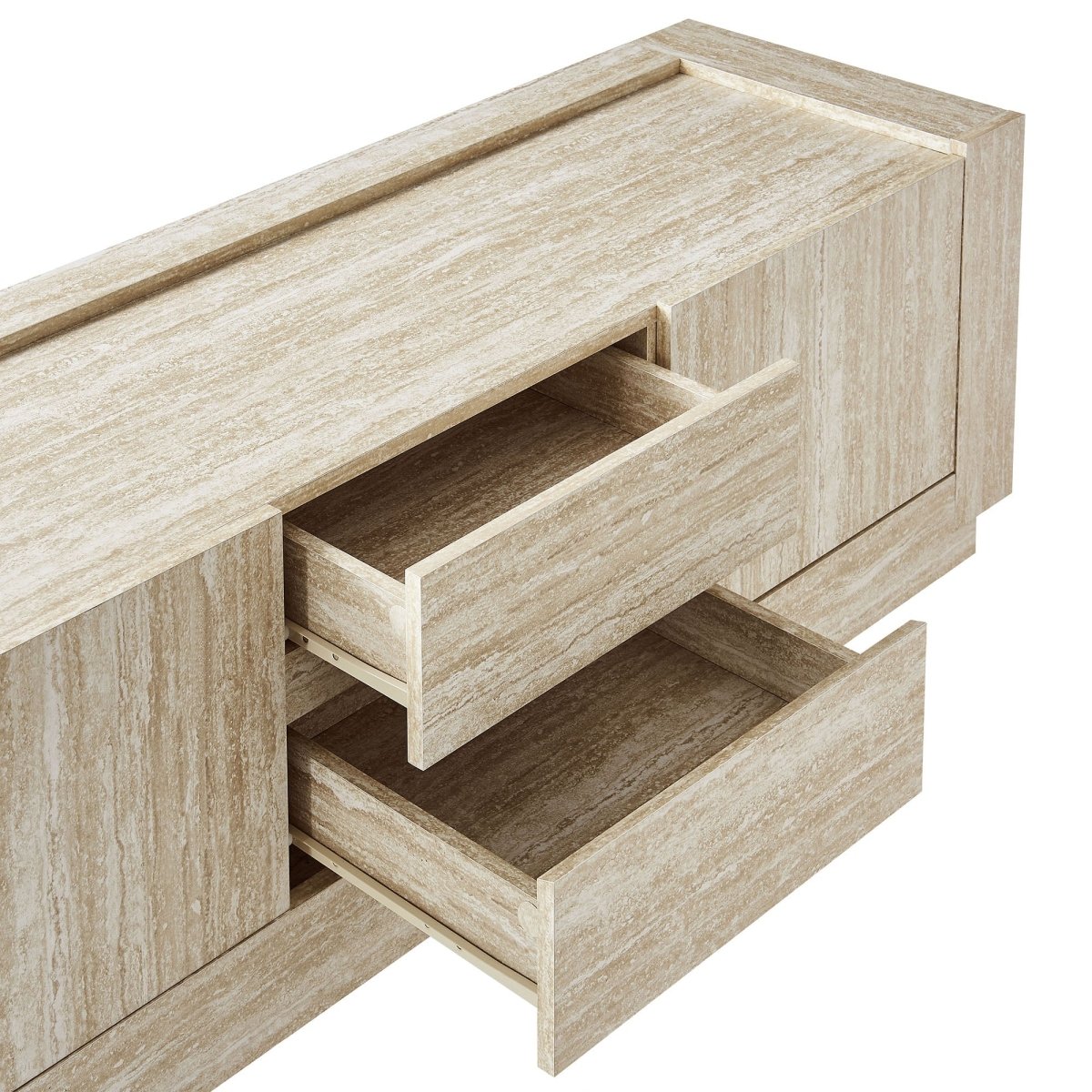 59 Inch Modern Travertine TV Stand in Travertine - TV Stands available at Alpine Outlets in Denver