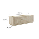 59 Inch Modern Travertine TV Stand in Travertine - TV Stands available at Alpine Outlets in Denver