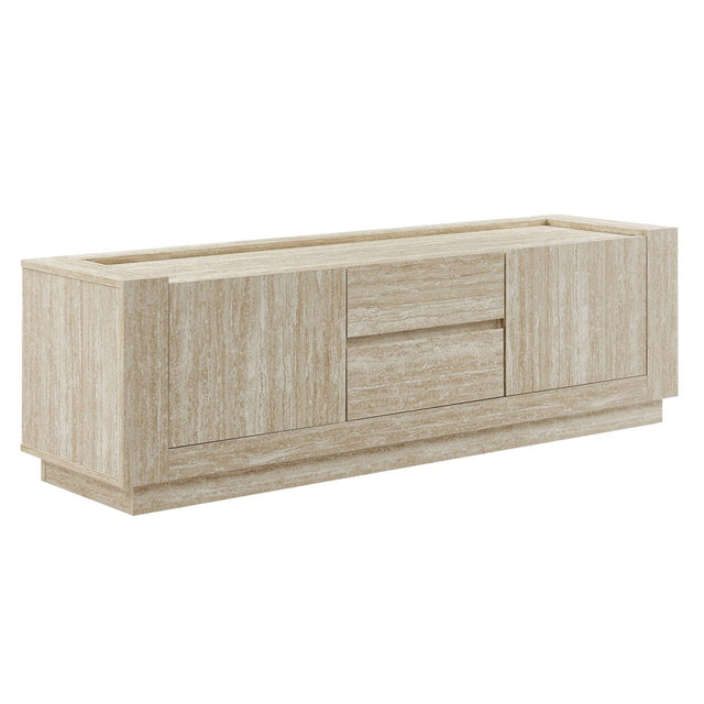 59 Inch Modern Travertine TV Stand in Travertine - TV Stands available at Alpine Outlets in Denver