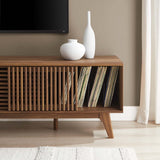 59 Inch Sleek Slatted TV Stand - TV Stands available at Alpine Outlets in Denver