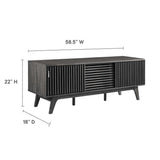 59 Inch Sleek Slatted TV Stand - TV Stands available at Alpine Outlets in Denver