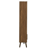 59" Wide Mid - Century Four - Tier Bookcase with Sliding Doors - Bookcases available at Alpine Outlets in Denver