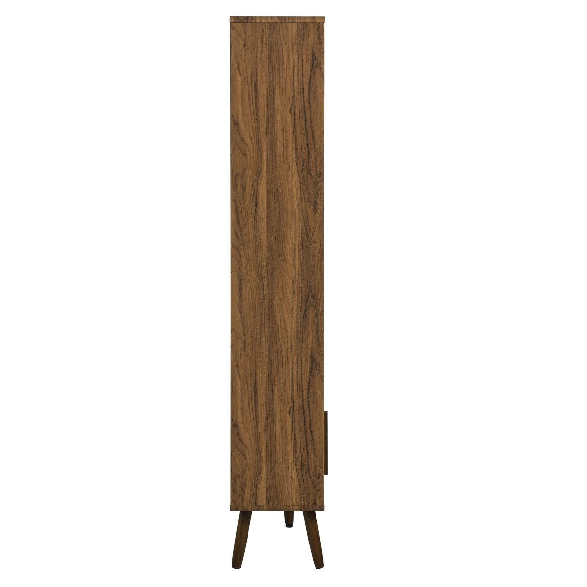 59" Wide Mid - Century Four - Tier Bookcase with Sliding Doors - Bookcases available at Alpine Outlets in Denver