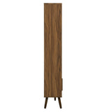 59" Wide Mid - Century Four - Tier Bookcase with Sliding Doors - Bookcases available at Alpine Outlets in Denver
