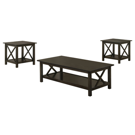 Rachelle 3-Piece Coffee Table Set, Dark Merlot