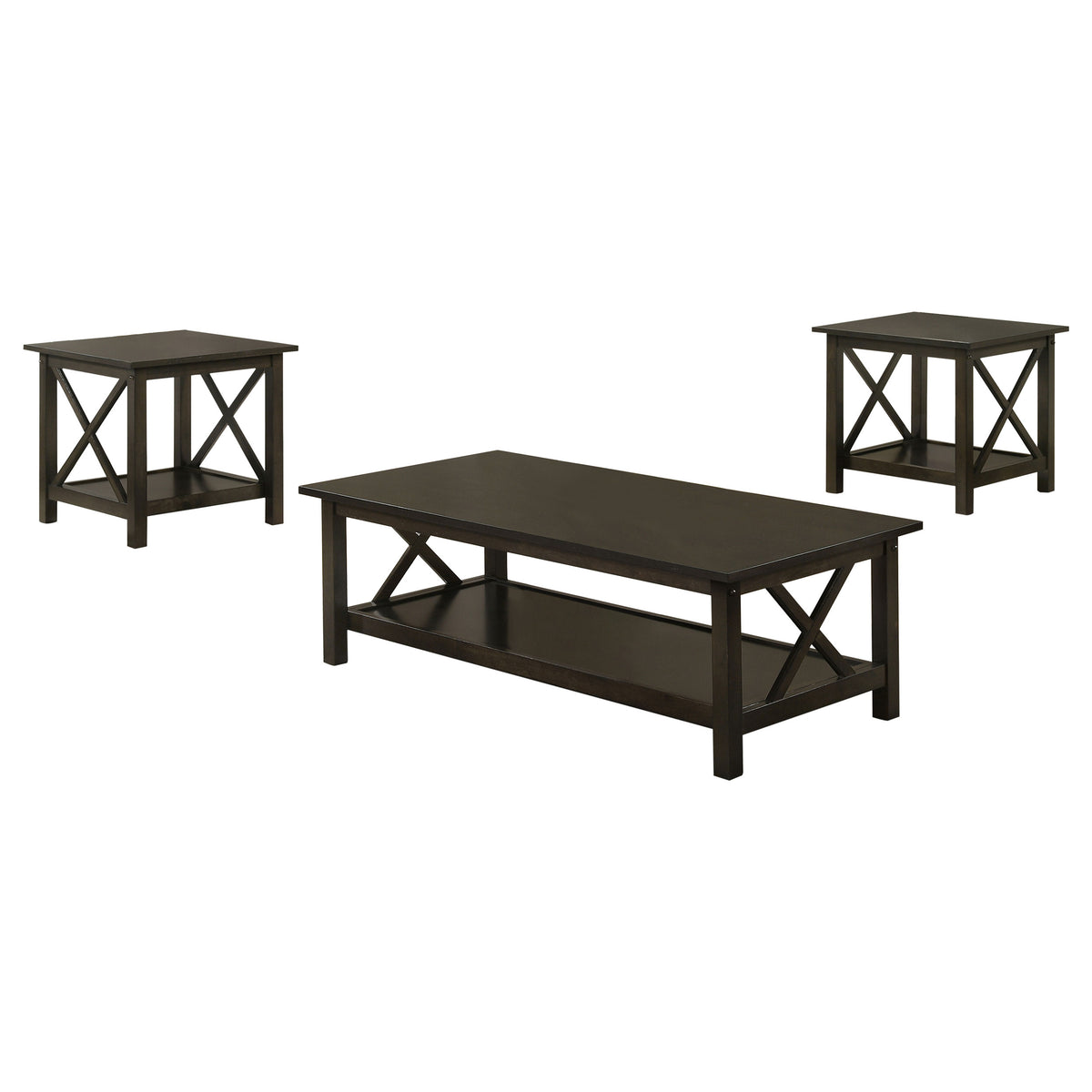 Rachelle 3-Piece Coffee Table Set Dark Merlot