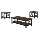 Rachelle 3-Piece Coffee Table Set Dark Merlot