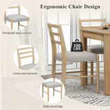 7 Piece Dining Set With Extendable Table, 2 Drawers & 6 Upholstered Chairs