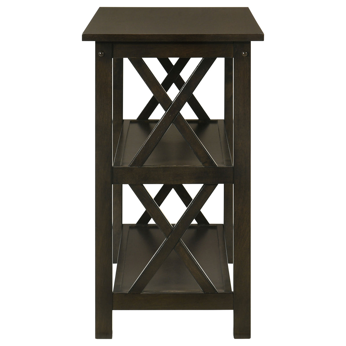 Rachelle 2-Shelf Wood Entryway Console Table in Deep Merlot