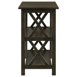 Rachelle 2-Shelf Wood Entryway Console Table in Deep Merlot