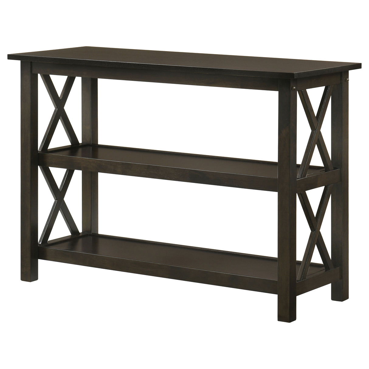 Rachelle 2-Shelf Wood Entryway Console Table in Deep Merlot