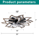 Ceiling Fan With Remote Control And Lights, 6 Speeds, 3 Color Temperatures, Low Profile Flush Mount