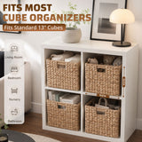 Folding Storage Baskets, Hand Cube Baskets With Cutout Handles Shelf Organizer, Toy Storage, Closet Storage (Set of 2) - Light Brown