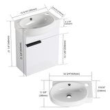 Soft Close Doors Bathroom Vanity With Sink, Compact Wall Mounted Design Basin