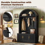Arched Top Hall Tree With 5 Hooks