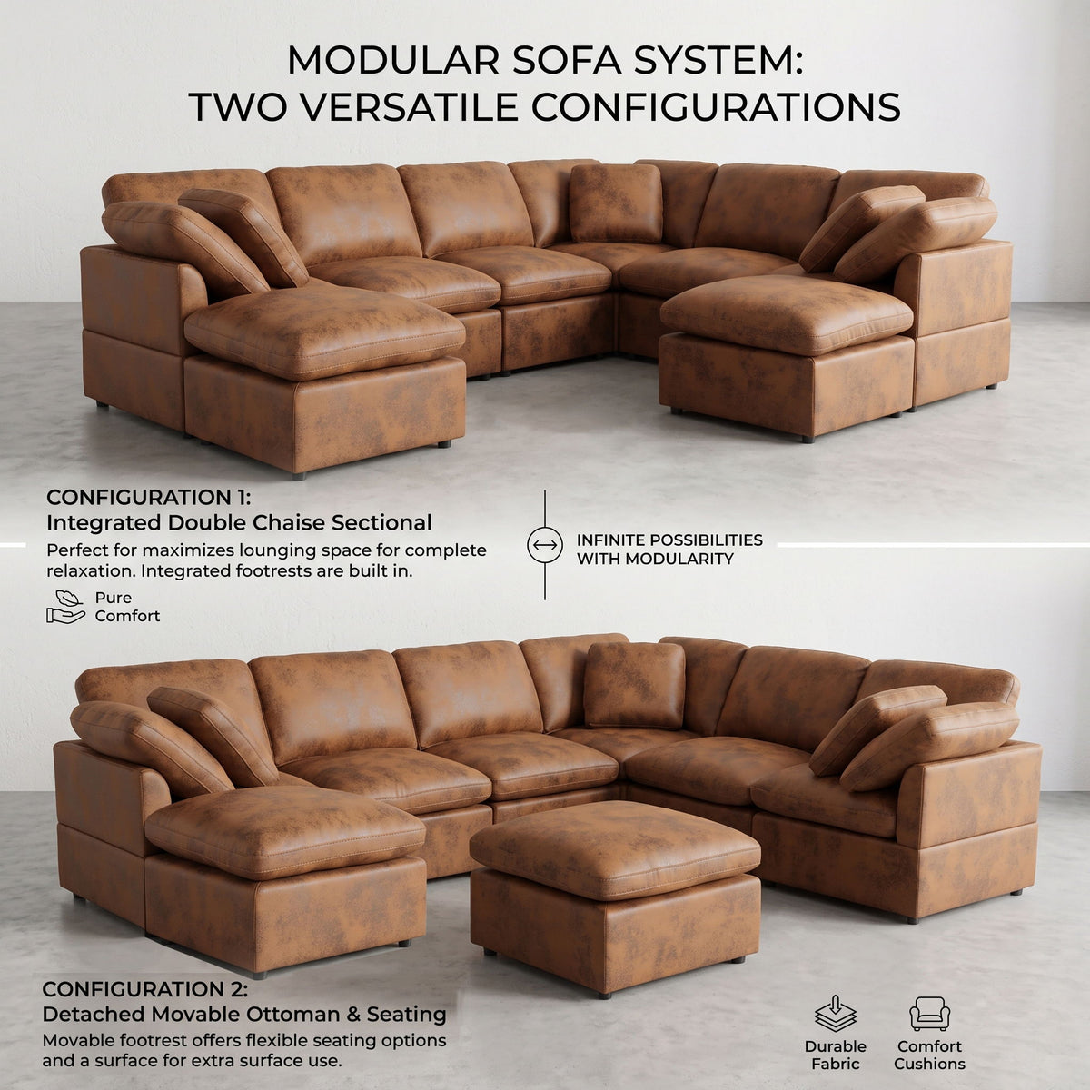 Deep Modular Cloud Sofa, Freely Configurable